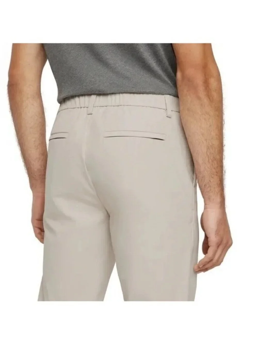 Banana Republic Men's 36X32 Khaki Tech Pants Elastic Waist  i1809